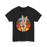 Peace Sign Vintage Hippie T-Shirt - Black