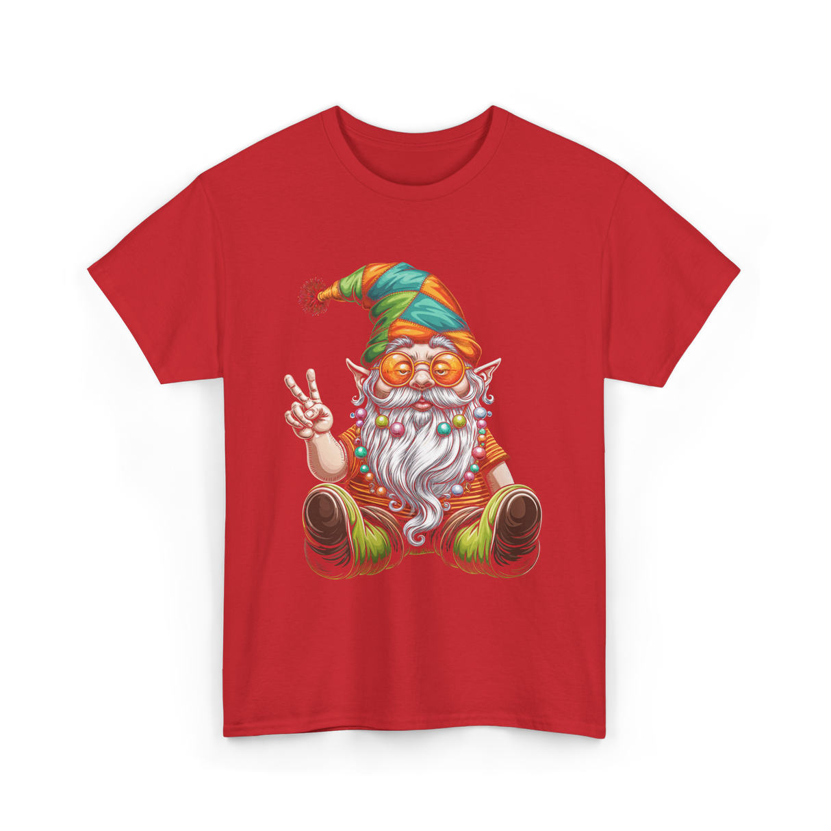 Peaceful Gnome T-Shirt - Red