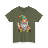 Peaceful Gnome T-Shirt - Military Green