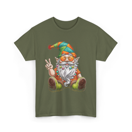 Peaceful Gnome T-Shirt - Military Green