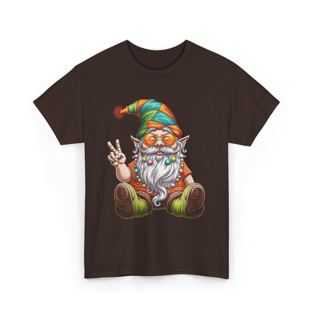 Peaceful Gnome T-Shirt - Dark Chocolate