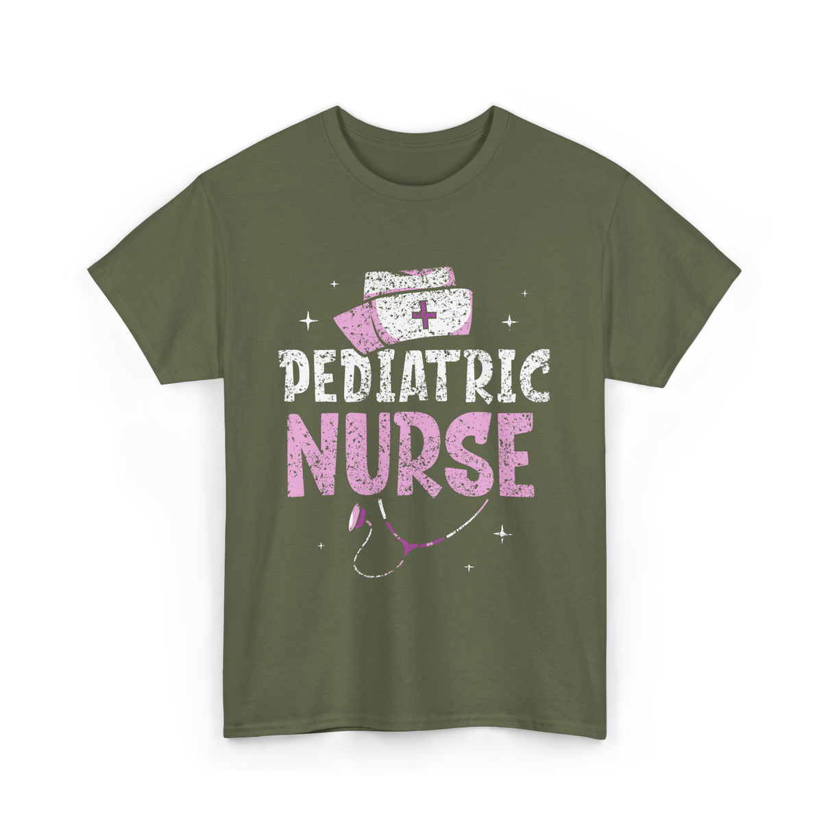 Pediatric Nurse Nursing Pediatrician T-Shirt - Military Green