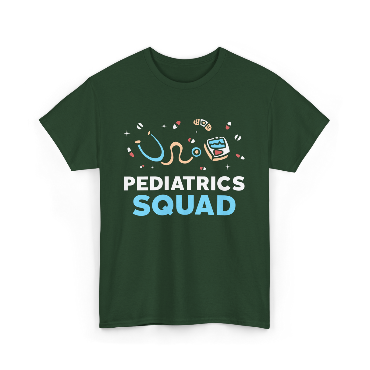 Pediatrics Squad Nurse Pediatrics T-Shirt - Forest Green