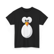 Penguin Face Cute Design Penguin T-Shirt - Black