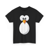 Penguin Face Cute Design Penguin T-Shirt - Black