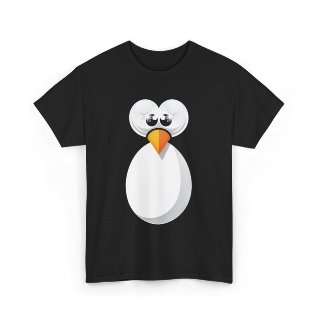 Penguin Face Cute Design Penguin T-Shirt - Black