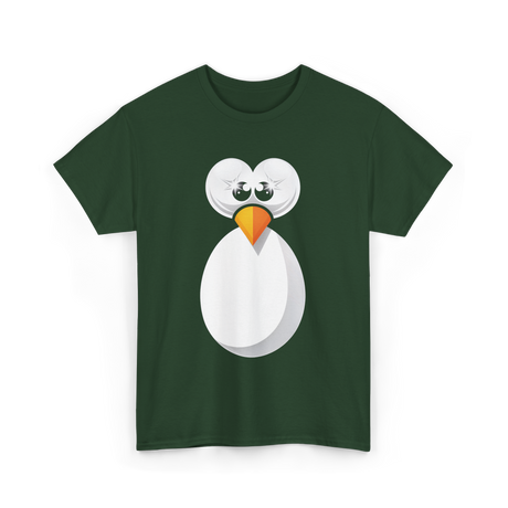 Penguin Face Cute Design Penguin T-Shirt - Forest Green