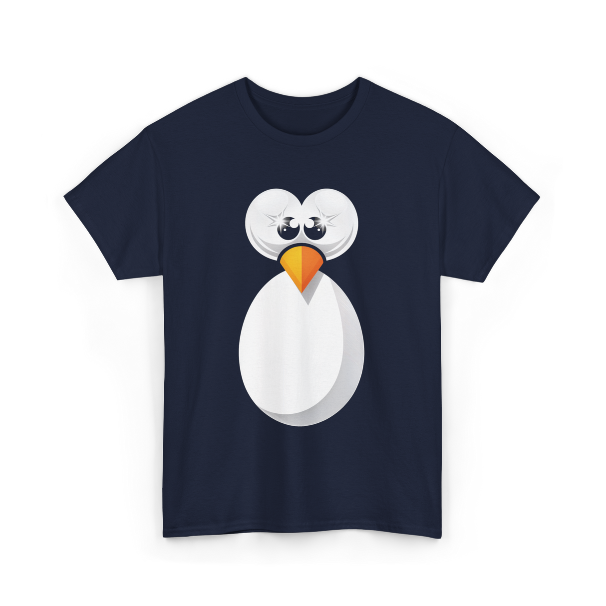 Penguin Face Cute Design Penguin T-Shirt - Navy