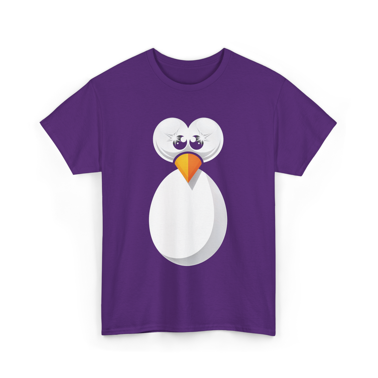 Penguin Face Cute Design Penguin T-Shirt - Purple