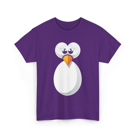 Penguin Face Cute Design Penguin T-Shirt - Purple