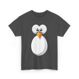 Penguin Face Cute Design Penguin T-Shirt - Dark Heather