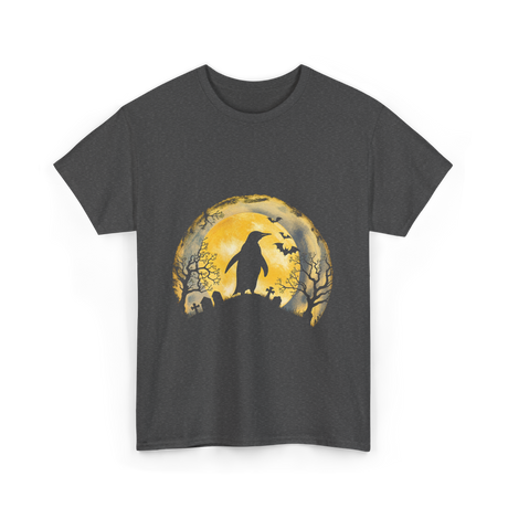 Penguin Halloween Moon Penguin T-Shirt - Dark Heather