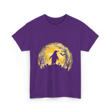 Penguin Halloween Moon Penguin T-Shirt - Purple