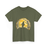 Penguin Halloween Moon Penguin T-Shirt - Military Green