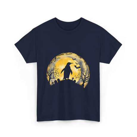 Penguin Halloween Moon Penguin T-Shirt - Navy