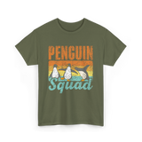 Penguin Squad Penguins Animal Lover T-Shirt - Military Green