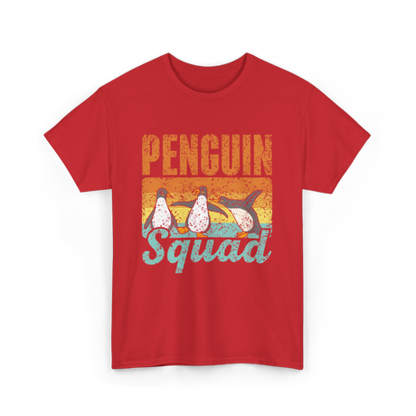 Penguin Squad Penguins Animal Lover T-Shirt - Red