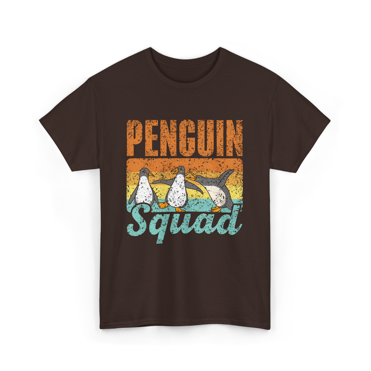 Penguin Squad Penguins Animal Lover T-Shirt - Dark Chocolate