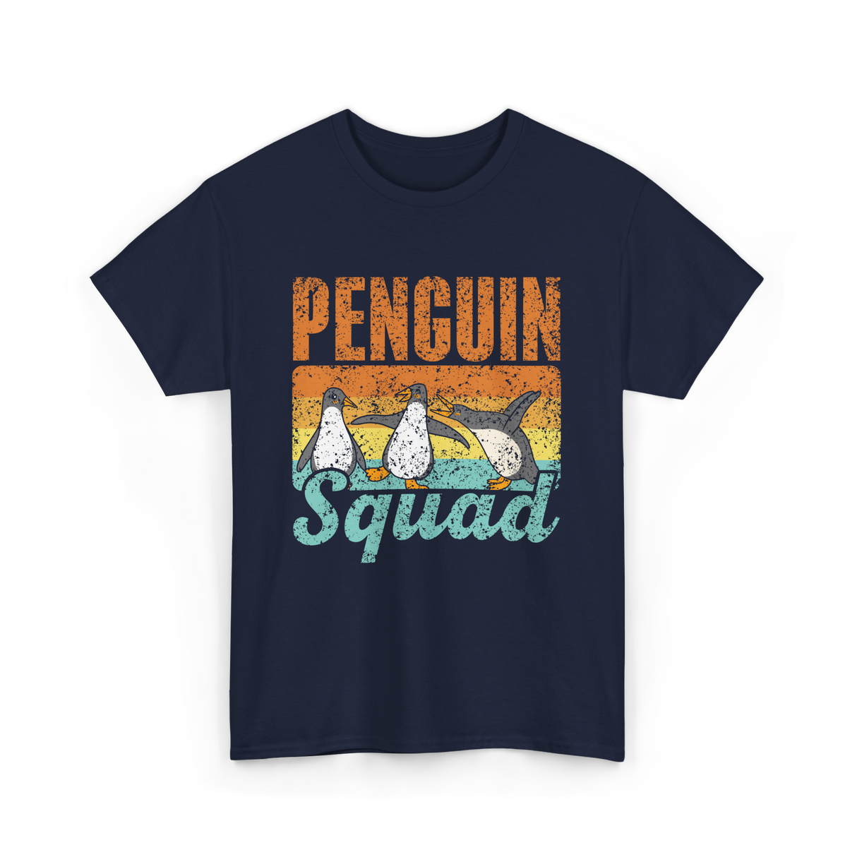 Penguin Squad Penguins Animal Lover T-Shirt - Navy