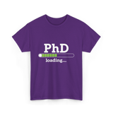 PhD Loading Academic Progress T-Shirt - Purple