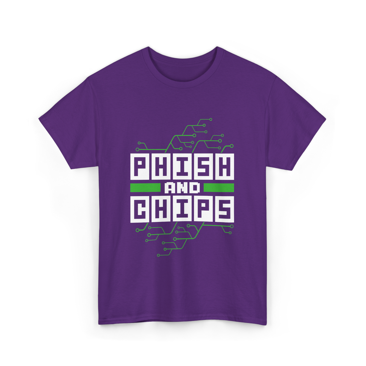 Phish And Chips Hacking Hacker T-Shirt - Purple