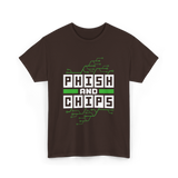 Phish And Chips Hacking Hacker T-Shirt - Dark Chocolate