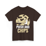 Phish And Chips Hacking Humor T-Shirt - Dark Chocolate