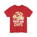 Phish And Chips Hacking Humor T-Shirt - Red