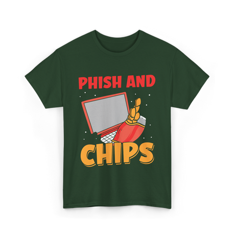Phish And Chips Hacking T-Shirt - Forest Green