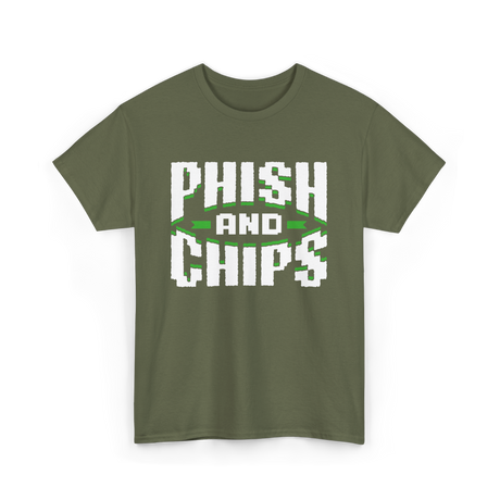 Phish and Chips Hacking T-Shirt - Military Green