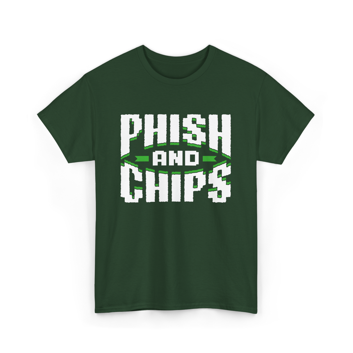 Phish and Chips Hacking T-Shirt - Forest Green