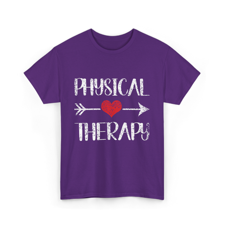 Physical Therapy Heart Therapy T-Shirt - Purple