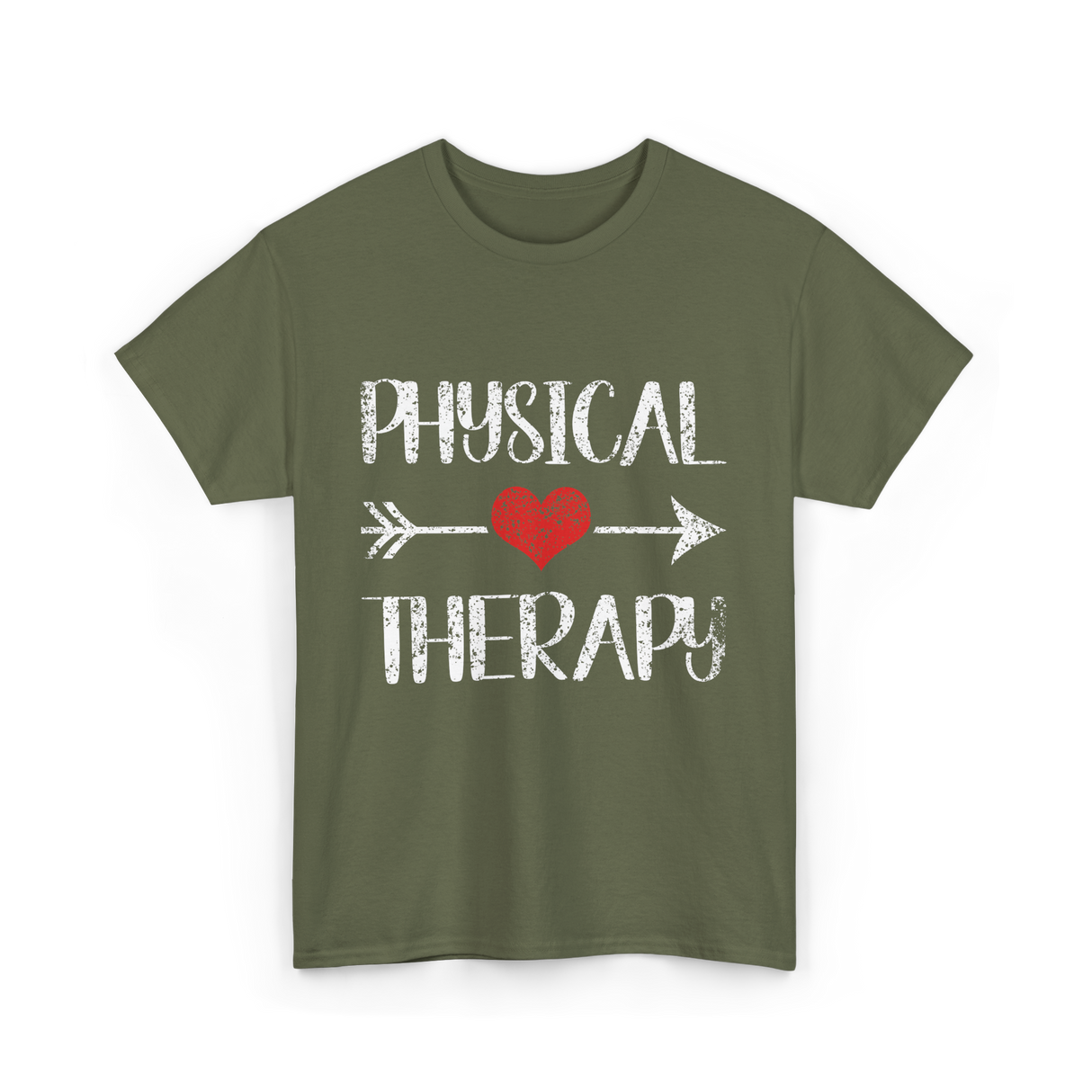 Physical Therapy Heart Therapy T-Shirt - Military Green