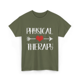 Physical Therapy Heart Therapy T-Shirt - Military Green