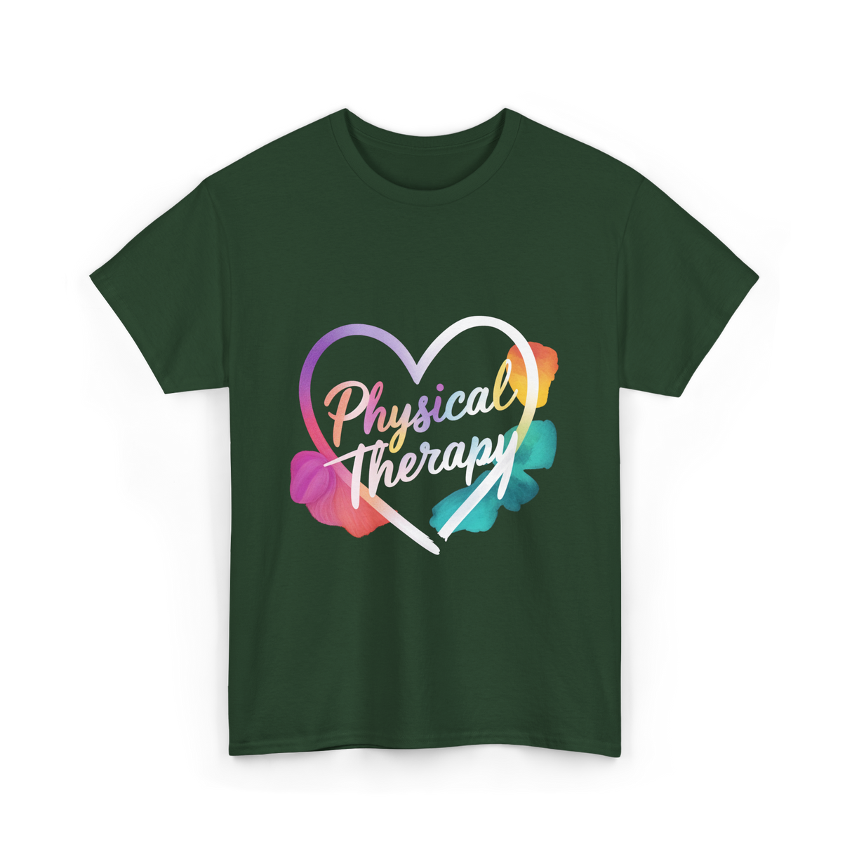 Physical Therapy Heart Therapy T-Shirt - Forest Green