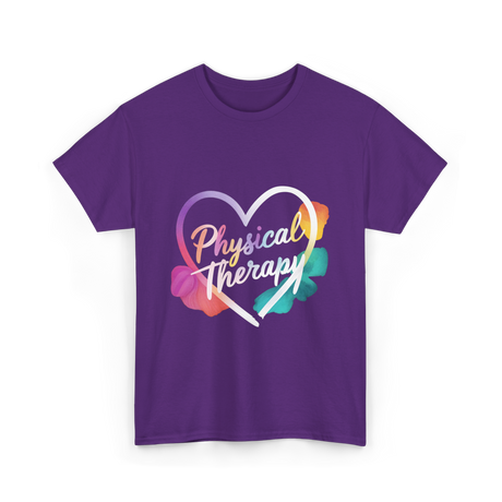 Physical Therapy Heart Therapy T-Shirt - Purple