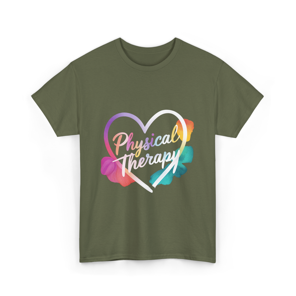 Physical Therapy Heart Therapy T-Shirt - Military Green