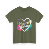 Physical Therapy Heart Therapy T-Shirt - Military Green