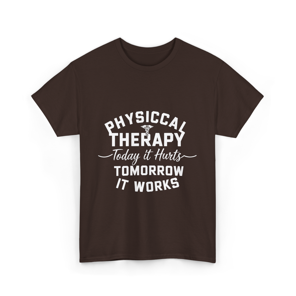 Physical Therapy Today It Hurts T-Shirt - Dark Chocolate