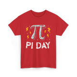 Pi Day Mathematics Math Teacher T-Shirt - Red