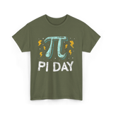 Pi Day Mathematics Math Teacher T-Shirt - Military Green