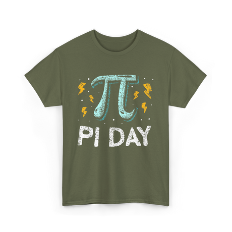 Pi Day Mathematics Math Teacher T-Shirt - Military Green