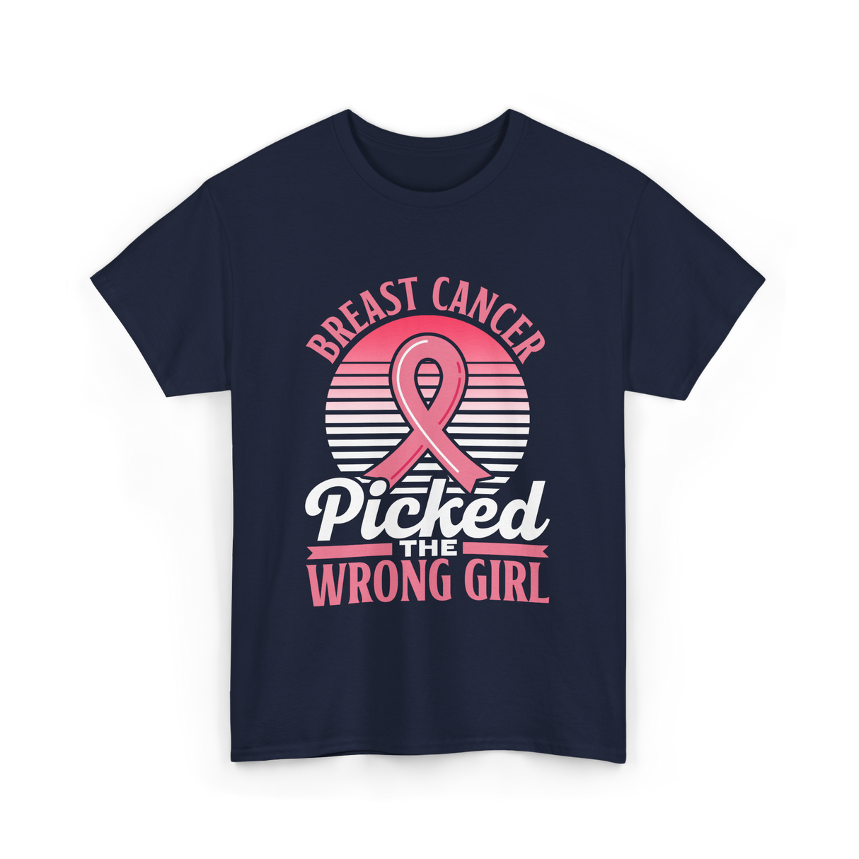 Picked The Wrong Girl Breast Cancer T-Shirt - Navy