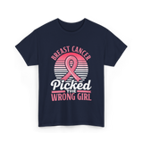 Picked The Wrong Girl Breast Cancer T-Shirt - Navy