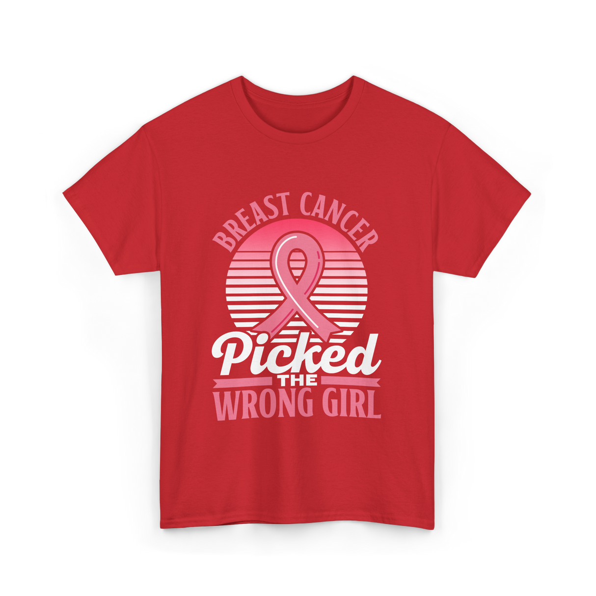 Picked The Wrong Girl Breast Cancer T-Shirt - Red