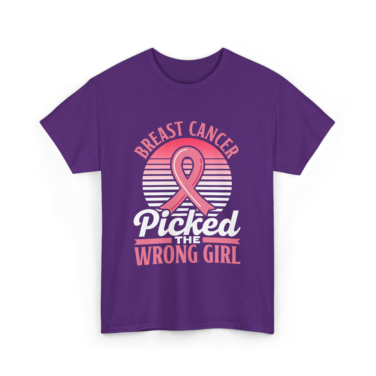 Picked The Wrong Girl Breast Cancer T-Shirt - Purple