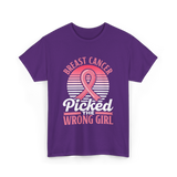 Picked The Wrong Girl Breast Cancer T-Shirt - Purple