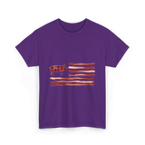 Pig Bacon Flag Barbecue T-Shirt - Purple