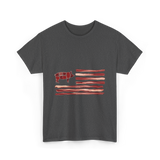 Pig Bacon Flag Barbecue T-Shirt - Dark Heather