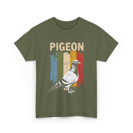 Pigeon Bird Lovers Pigeon Art T-Shirt - Military Green